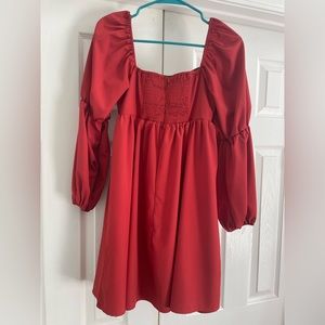 Burnt orange, light weight, Trendy mini dress